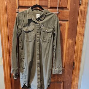 Levi's Khaki Button-Up Shirt Dress